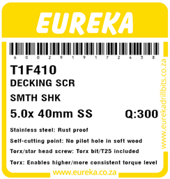 T1F410 - Decking Screw ST/ST Torx -T1F410_Label_T